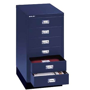 Image BISLEY MultiDrawer™ L29A36S Schubladenschrank oxfordblau mit 6 Schubladen 34,9 x 43,2 x 67,0 cm