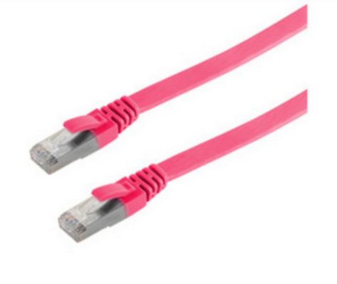 Image SHIVERPEAKS RJ45 Patchkabel flach U/FTP Cat.7 magenta 1,0m