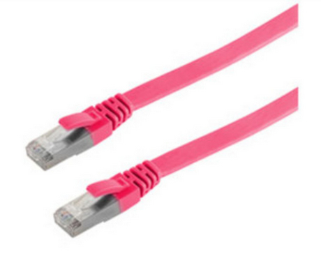 Image SHIVERPEAKS RJ45 Patchkabel flach U/FTP Cat.7 magenta 2,0m