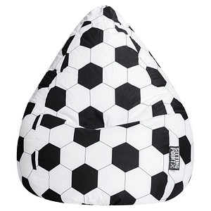 Image SITTING POINT BeanBag Fussball XL Sitzsack schwarz, weiß