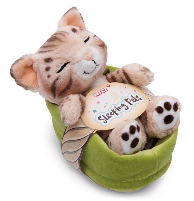 Image Kuscheltier Katze Bengal 12cm schlafend