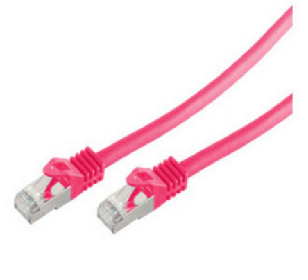 Image SHIVERPEAKS RJ45 Patchkabel S/FTP PIMF Cat.7 magenta 1,0m