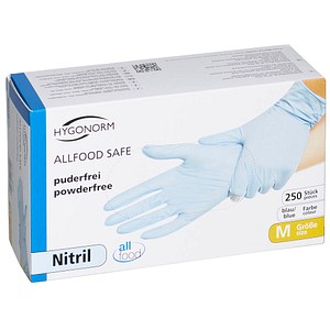 Image HYGONORM unisex Einmalhandschuhe ALLFOOD SAFE blau Größe M 250 St.