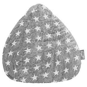 Image SITTING POINT Fluffy Stars XL Sitzsack grau