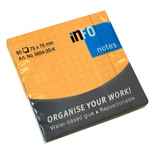 Image inFO Haftnotizen Standard 5654-35-K orange 1 Block