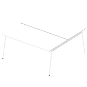 Image Quadrifoglio Doppelschreibtisch weiß rechteckig 4-Fuß-Gestell weiß 160,0 x 164,0 cm