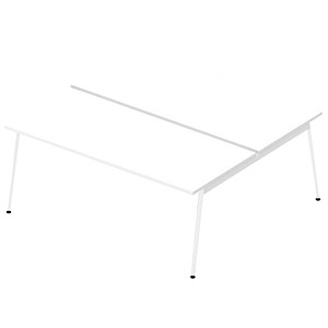 Image Quadrifoglio Doppelschreibtisch weiß rechteckig 4-Fuß-Gestell weiß 180,0 x 164,0 cm