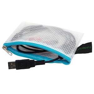 Image FolderSys Reißverschlussbeutel A7 transparent/hellblau 0,20 cm