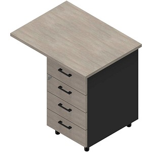 Image Quadrifoglio Standcontainer dunkelgrau, beton 4 Auszüge 80,0 x 60,0 x 75,0 cm