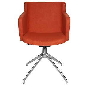 Image Topstar Besuchersessel SFH 1.0 orange edelstahl, Optik matt Stoff