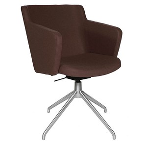 Image Topstar Besuchersessel SFH 1.0 dunkelbraun edelstahl, Optik matt Stoff