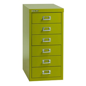 Image BISLEY MultiDrawer™ L296 Schubladenschrank grün mit 6 Schubladen 27,8 x 38,0 x 59,0 cm