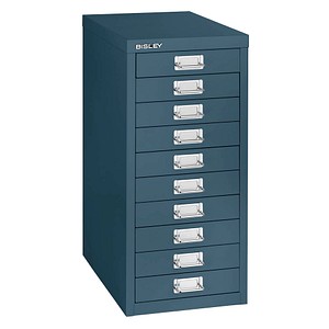 Image BISLEY MultiDrawer™ L2910 Schubladenschrank blau mit 10 Schubladen 27,8 x 38,0 x 59,0 cm
