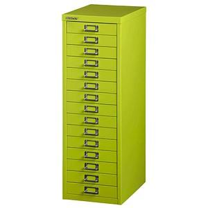 Image BISLEY MultiDrawer™ L3915 Schubladenschrank grün mit 15 Schubladen 27,8 x 38,0 x 85,7 cm