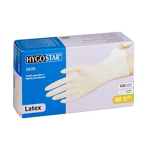Image HYGOSTAR unisex Einmalhandschuhe SKIN weiß Größe M 100 St.