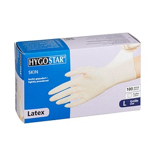 Image HYGOSTAR unisex Einmalhandschuhe SKIN weiß Größe L 100 St.