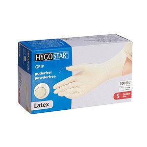 Image HYGOSTAR Latex-Handschuh "GRIP", S, weiß, puderfrei