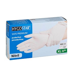 Image HYGOSTAR Nitril-Handschuh "SAFE PREMIUM", XL, weiß