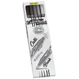 Image 5 ONLINE® Calli.Brush Double Grey Brush-Pens farbsortiert