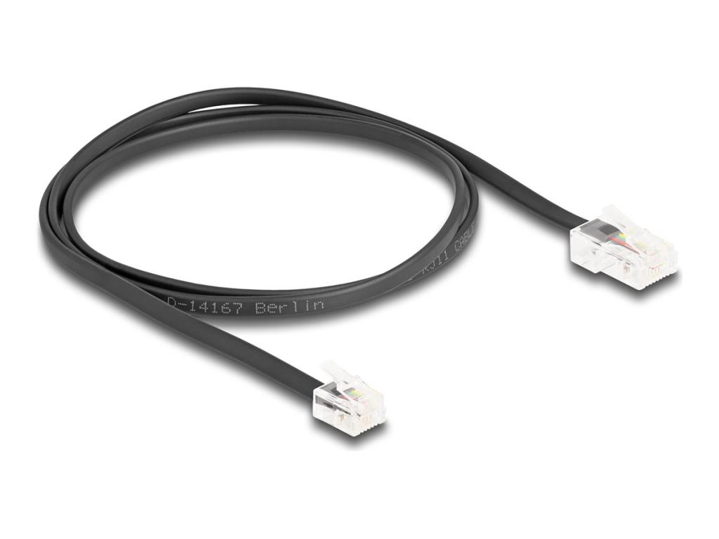 Image DELOCK Telefonkabel RJ45 Stecker zu RJ11 Stecker schw. 1m