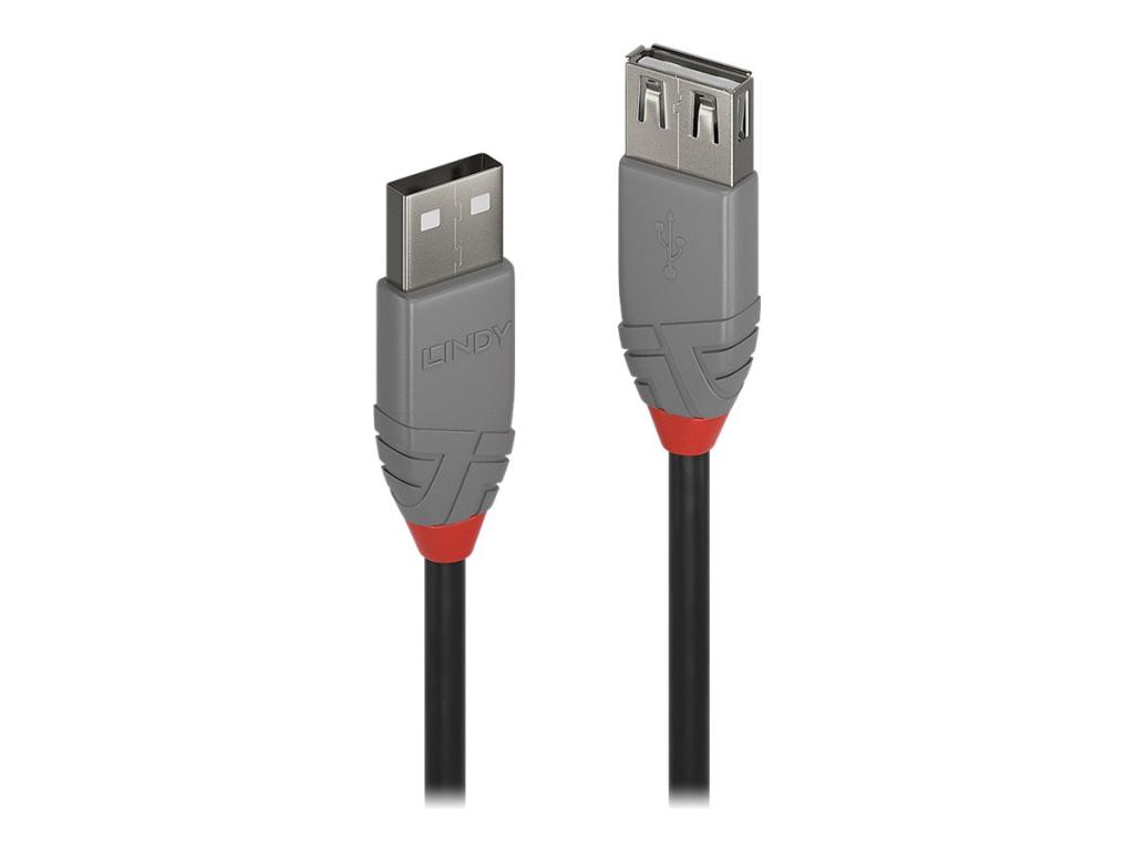 Image LINDY USB 2.0 Verlängerungskabel Typ A Anthra Line 0.2m