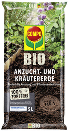Image COMPO BIO Anzucht- und Kräutererde torffrei, 5 Liter