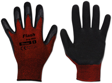 Image Bradas Arbeitshandschuh Flash Grip RED, schwarz/rot, XL