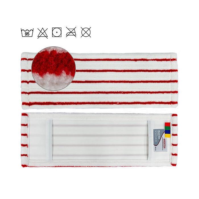 Image Mikrofaser-Mopp "Shark RED" weiß/rot | 40 cm 2023 Modellwechsel von grau zu rot, extra starke Polyamid-Borstenstreifen, Aufnahme: Tasche