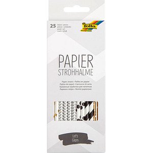 Image folia Papier-Trinkhalm "LET'S GLAM", Länge: 200 mm