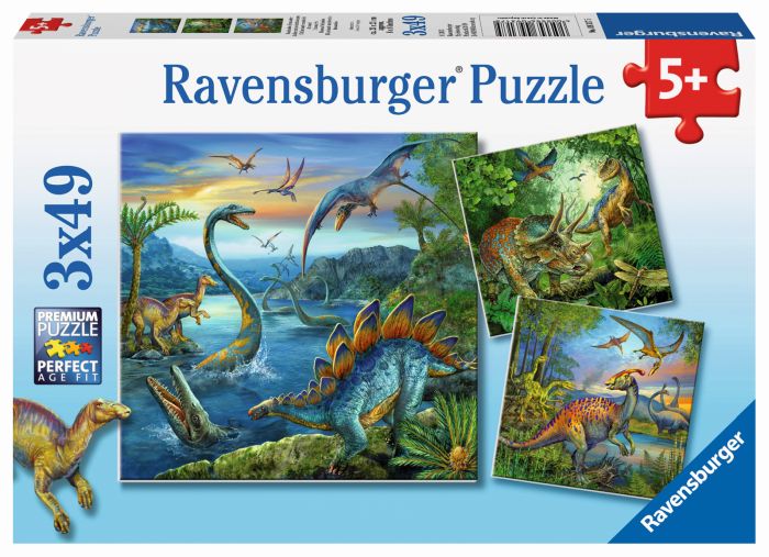 Image Ravensburger Faszination Dinosaurier Puzzle 3x 49 Teile