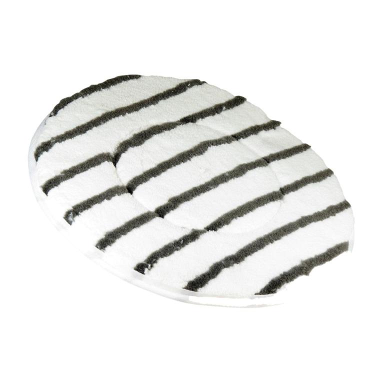 Image Maschinenpad/Mikrofaserpad 356 mm  - 14'' | weiß mit grauen Streifen Zur Unterhaltsreinigung auf strukturierten Böden, wie z.B. Noppenböden, Feinsteinzeug und Sicherheitsfliesen.