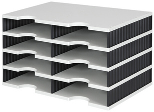 Image styro Grundeinheit styrodoc duo, 8 Fächer, grau/schwarz