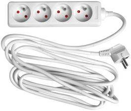 Image Wonday Prolongateur multiprise, 4 prises, blanc