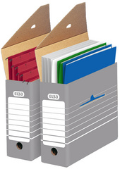 Image HAMELIN ELBA tric Archiv-Schachtel, Breite 95 mm, für A4, grau-weiß aus stabile