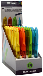 Image Wonday Stylo roller, pointe métal, présentoir de 36