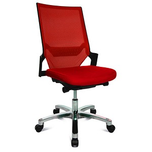 Image Topstar Bürostuhl Autosynchron®-1 Alu, AU1090 T31 rot, alu Stoff