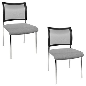 Image 2 Topstar Besucherstühle Visit 10 Net NV290 G230 grau, schwarz Stoff