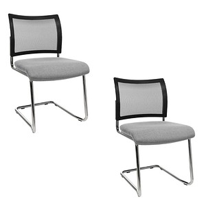 Image 2 Topstar Besucherstühle Visit 20 Net NV490 G230 grau, schwarz Stoff
