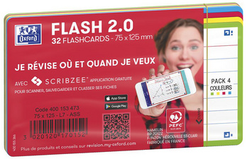 Image Oxford Fiches bristol FLASH 2.0, A7, bord de couleur