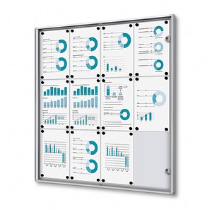 Image Showdown® Displays Schaukasten Economy XS B1 silber 12x DIN A4