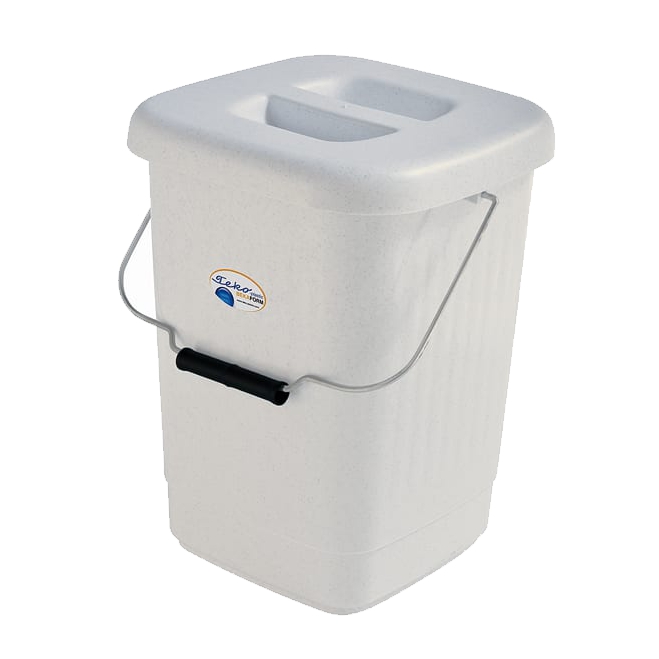 Image Viereck-Deckeleimer 12 Liter mit Metallbügel, 27 x 27 x 29 cm | granit 