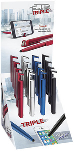 Image WEDO Eingabestift 3-in-1 "TRIPLE", 16er Display Touchpen mit Kugelschreiber und