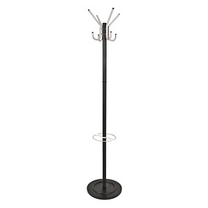 Image HAKU Möbel Kleiderständer 88599 schwarz Metall 4 Haken 36,0 x 182,0 cm