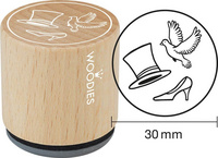 Image COLOP Motiv-Stempel Woodies "Zylinder-Taube-Brautschuh"