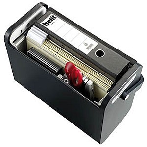 Image HELIT Mobilbox schwarz schwarzer Rolloverschluss, für 25 Hängemappen oder 2 Akt