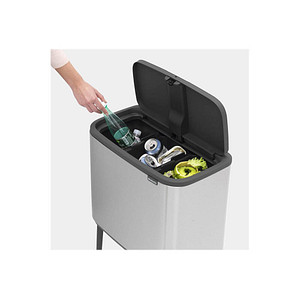Image brabantia Bo Touch Bin Mülleimer 3x 11,0 l silber, schwarz