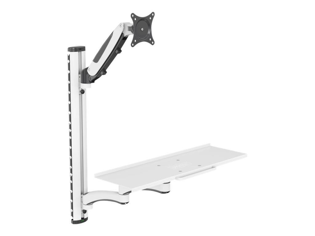 Image DIGITUS Monitorarm mit Maus- und Tastaturablage, weiß