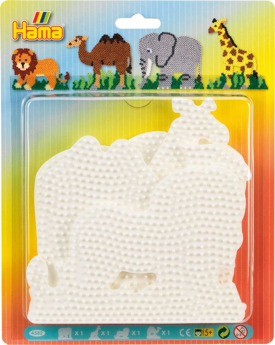 Image Hama Stiftplatten "Elefant, Giraffe, Löwe, Kamel