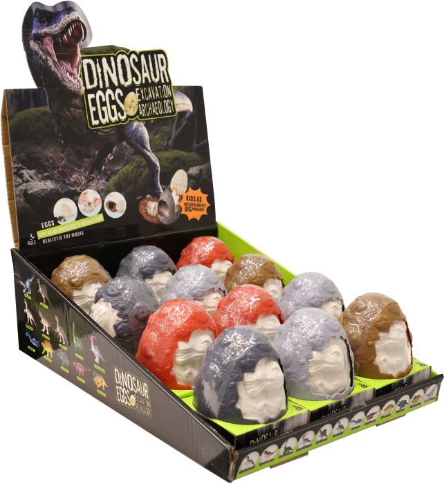 Image Ausgrabungs-Set Dino Eier,12-f.s.,Displ.