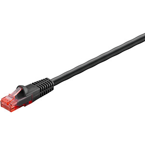 Image WENTRONIC Goobay CAT 6 Outdoor-Patchkabel, U/UTP, Schwarz, 50 m - Kupfermateria